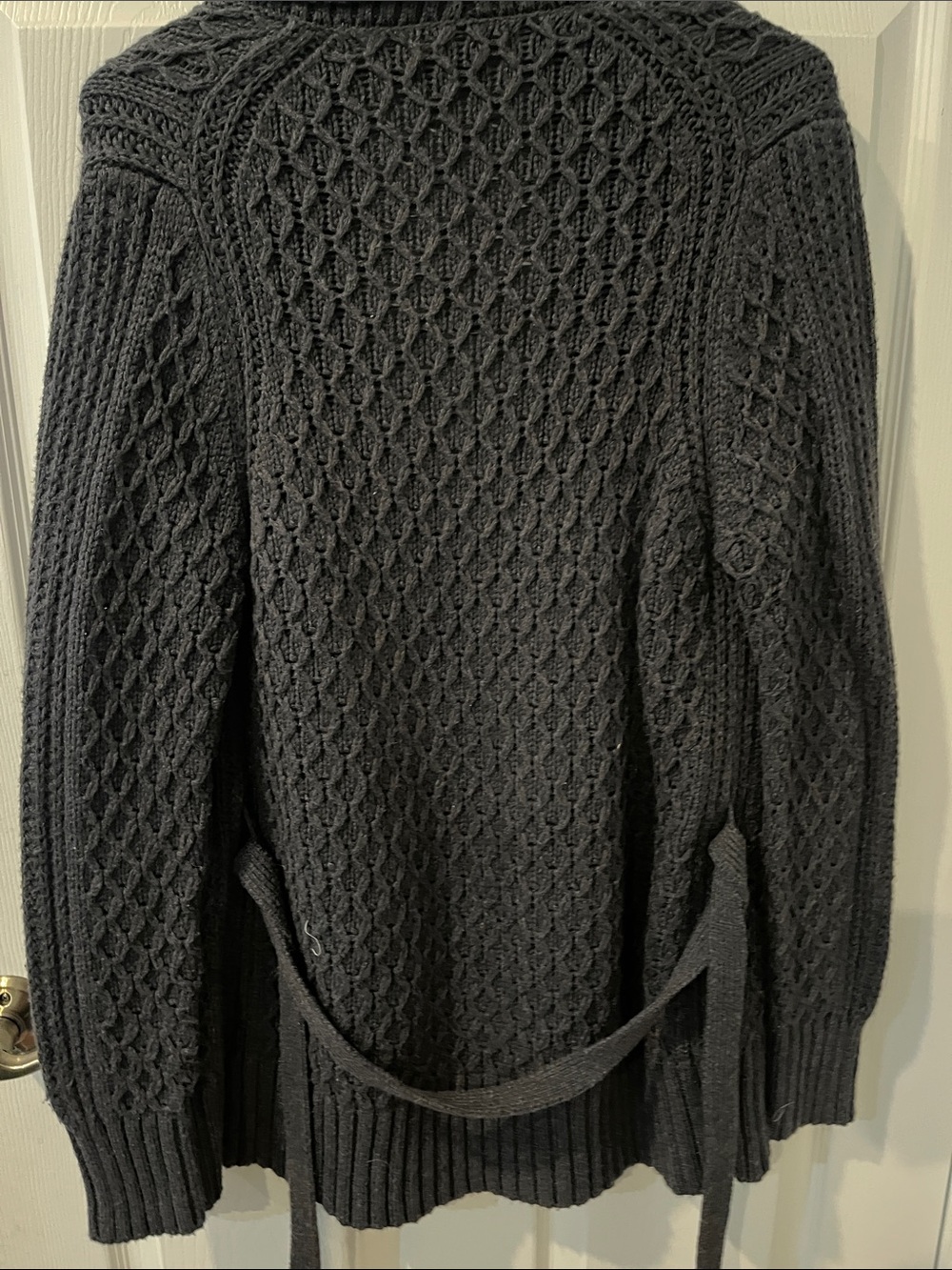 Banana Republic Black Women's Shawl-Collar Cable Knit Cardigan - Picture 5 of 5